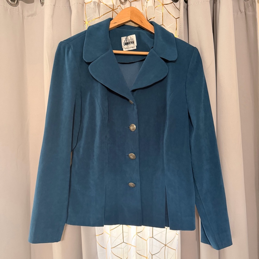 Leslie‎ Fay Dresses Blazer Teal Color Size Small Preowned | G1